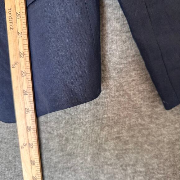 Quince Linen Blazer Womens Small Navy Blue 100% European Linen Structured - Picture 11 of 11